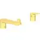 Goldene Armatur von Ideal Standard mit einer langen Auslauföffnung und einem separaten Hebel für die Wasserregulation.